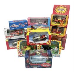 Corgi - thirteen TV/Film related die-cast models including four Thunderbirds Lady Penelope's FAB1; Noddy; Muppets; two Chitty Chitty Bang Bang and Captain Scarlet; all boxed (13)
