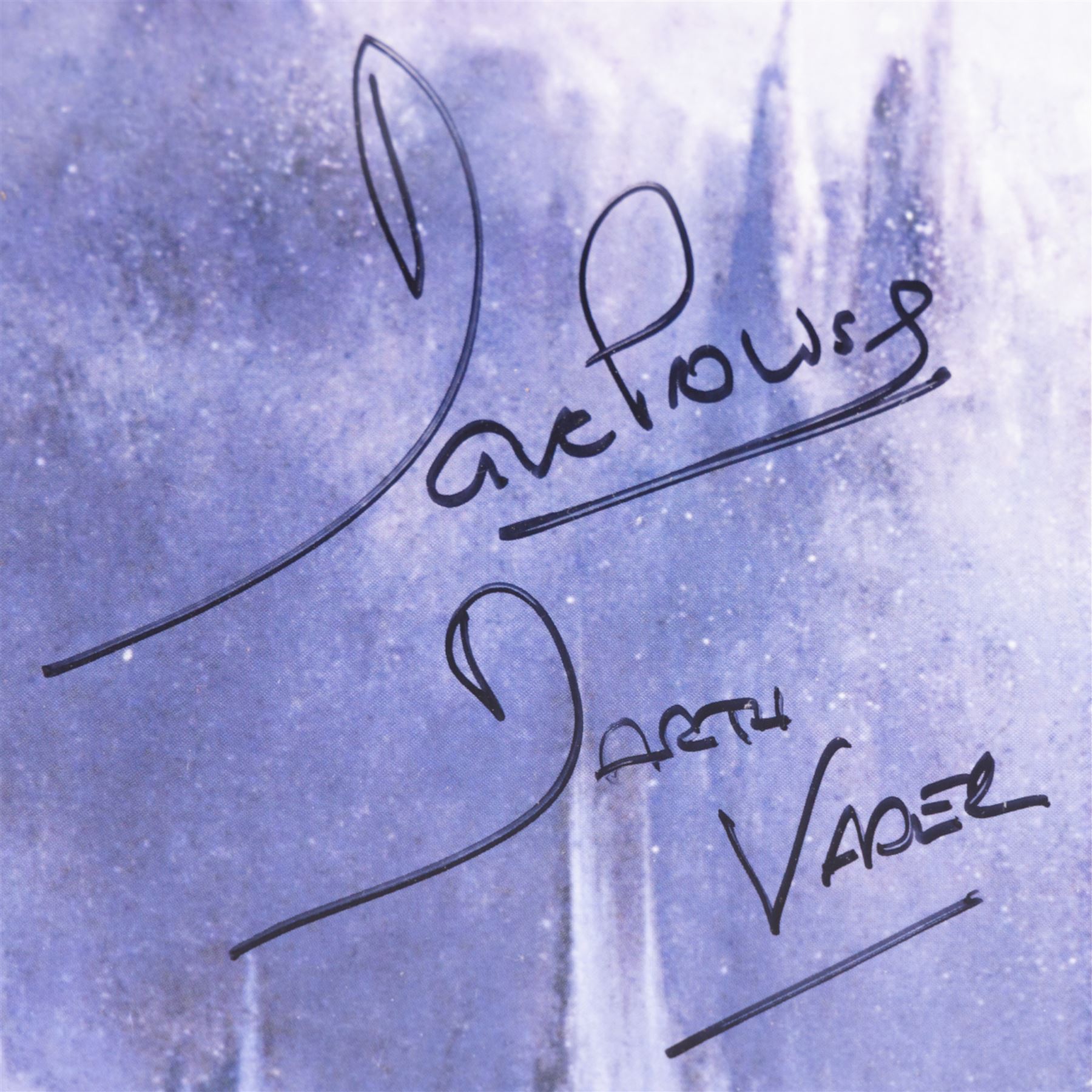 Autographed Star Wars Empire Strikes Back movie poster, signed by Dave Prowse (Darth Vader), with certificate of authenticity from Danbury Mint, framed, frame H97cm