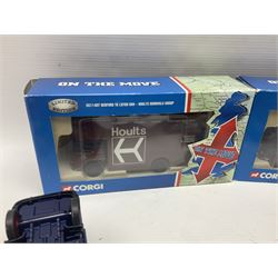 Corgi - approximately forty die-cast models of various scales to include ‘On the Move’ CC11406 and CC11407, both boxed; Renault 16, Ford Consul Classic, Vanwall Racing Car etc 