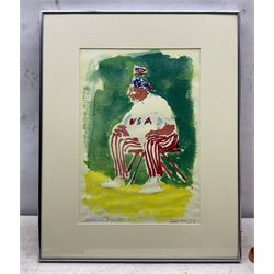 Harold Francis Riley DL (British 1934-2023): Golfing Scenes - 'American Supports' and 'Frustration', two prints signed and titled in pencil, max 27cm x 39cm (2)