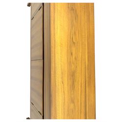 Younger - 1960s teak sideboard, three drawers over three cupboard, centre draw lined with baize with dividers, recessed handles with tapered feet