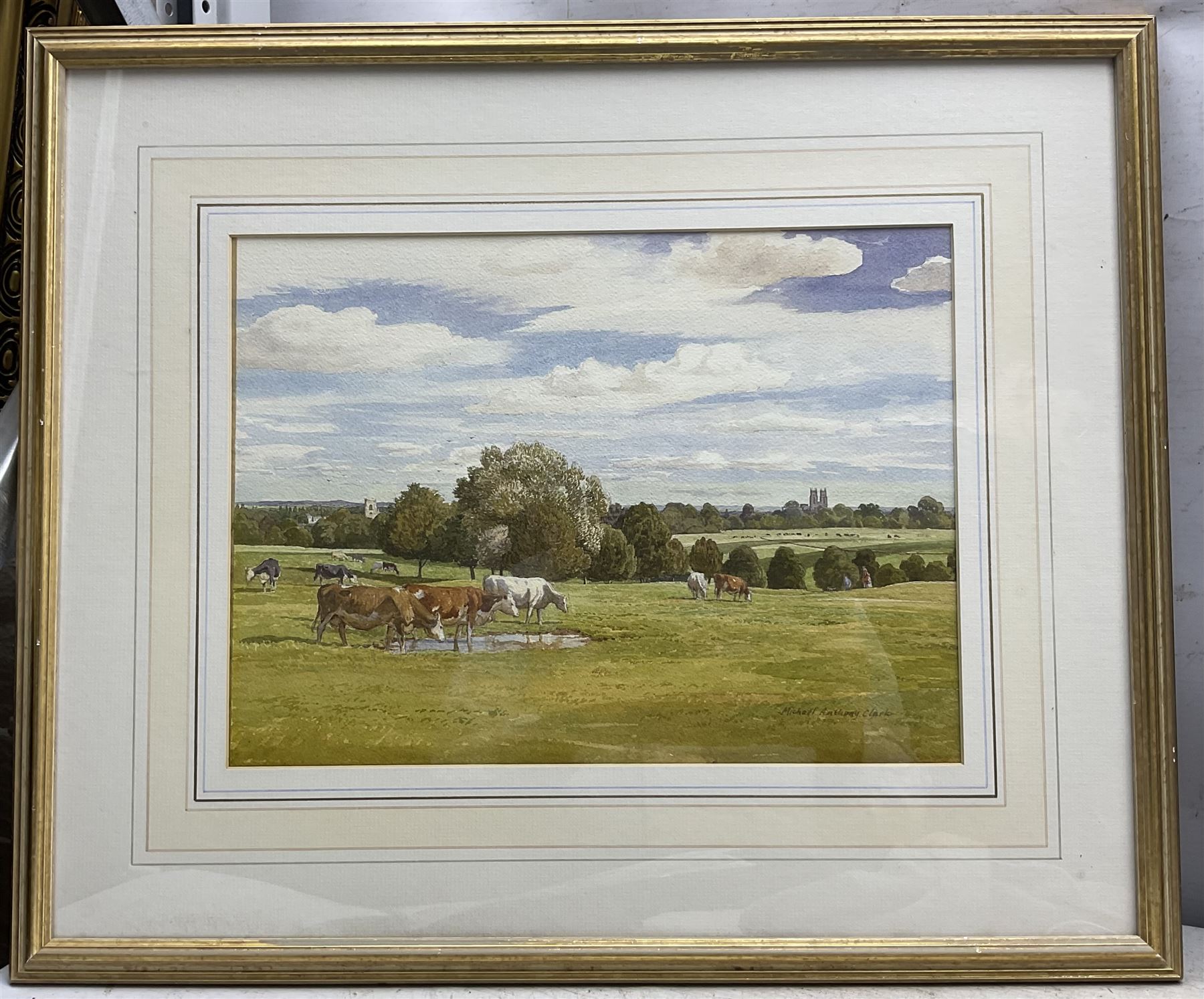 David C Bell (British 1950-): 'St Elstan' Hull Trawler, watercolour signed 25cm x 34cm; Michael Anthony Clark (British 20th century): Cattle Grazing, watercolour signed 29cm x 51cm (2)