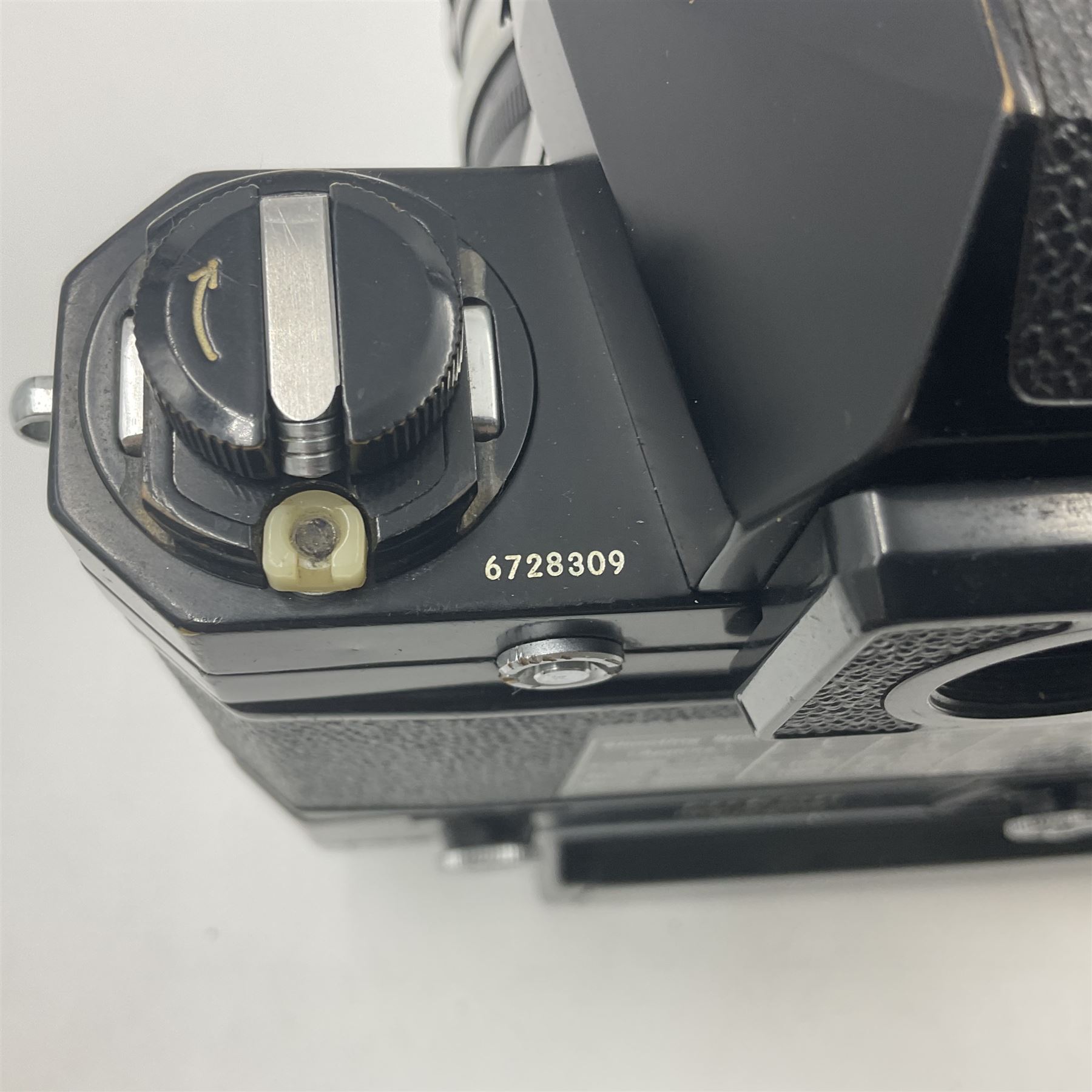 Nikon Photomic TN NKJ camera body, serial no 6728309, circa 1965, with 'Nippon Kogaku NIKKOR-S Auto 1:1.4 f=5.8cm' lens, serial no. 173909, Nikon F36 Motor Drive, serial no.132430 and Nikon cordless battery pack