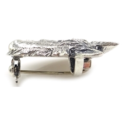 Silver gem set Scottie dog brooch stamped 925