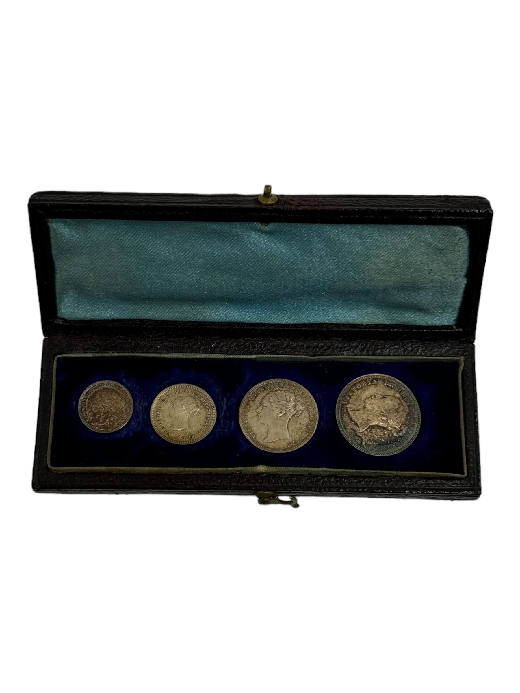 Queen Victoria 1880 Maundy coin set, housed in a dated case