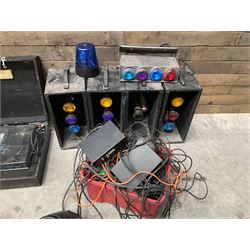 Collection of vintage disco equipment, to include Sony separates, cabinet lights, mixers, turntable etc