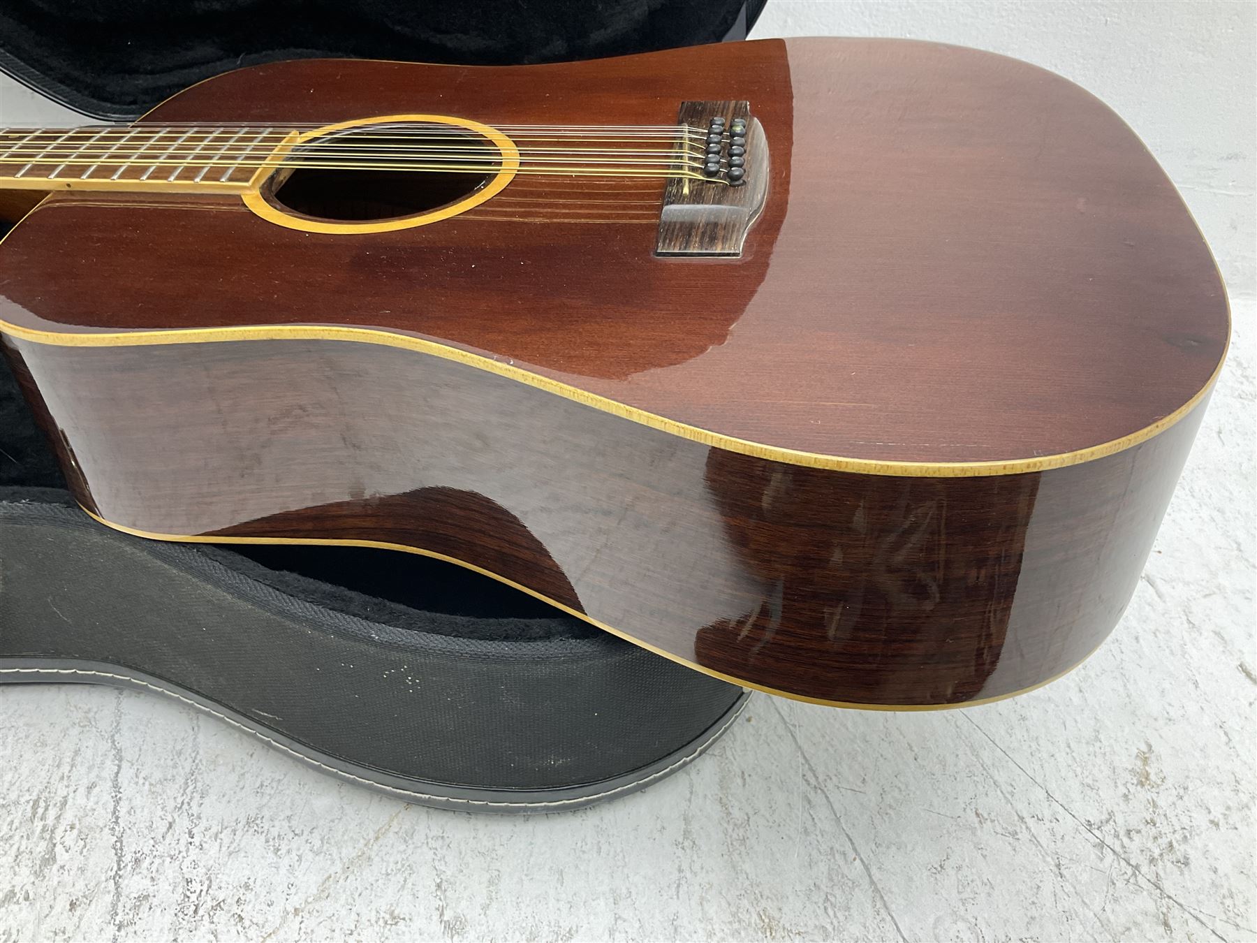 Vintage Daion twelve-string acoustic guitar L107.5cm; in hard carrying case