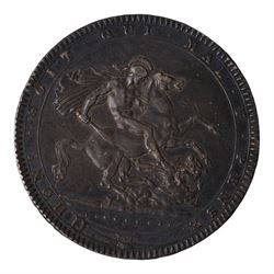 George III 1819 one crown coin, engraved with initials HM to the obverse