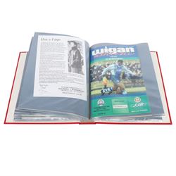Comprehensive collection of approximately one-hundred and seventy Scarborough FC football programmes for the 1993/94, 1994/95 and 1995/96 seasons, all filed within six dedicated Scarborough FC red Home and Away binders