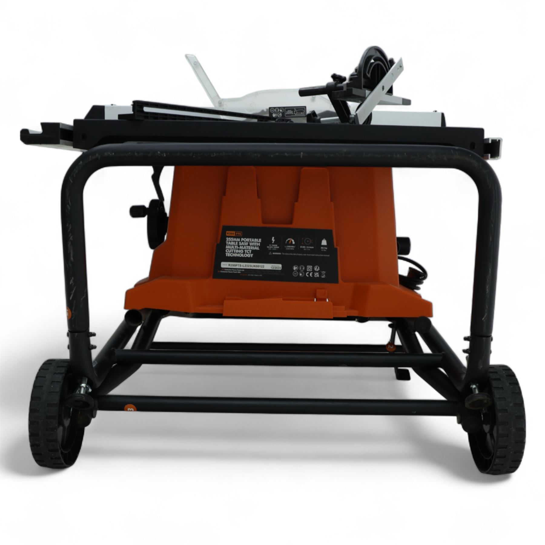 Evolution R255 PTS 255MM portable table saw, with multi material cutting blade