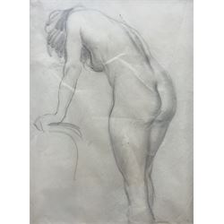 John Richard Townsend (British 1930-): 'The Artists Wife (Tina)' Female Nude Standing, pencil sketch unsigned, inscribed verso 37cm x 27cm 