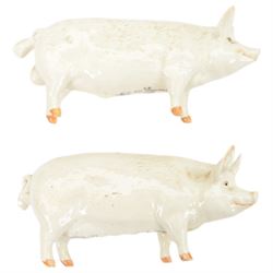 Eleven Beswick figures, including CH Champion Wall bore, CH Champion Wall sow, grey Shire horse with harness 2578, ginger Persian cat 1898, sheep family etc 