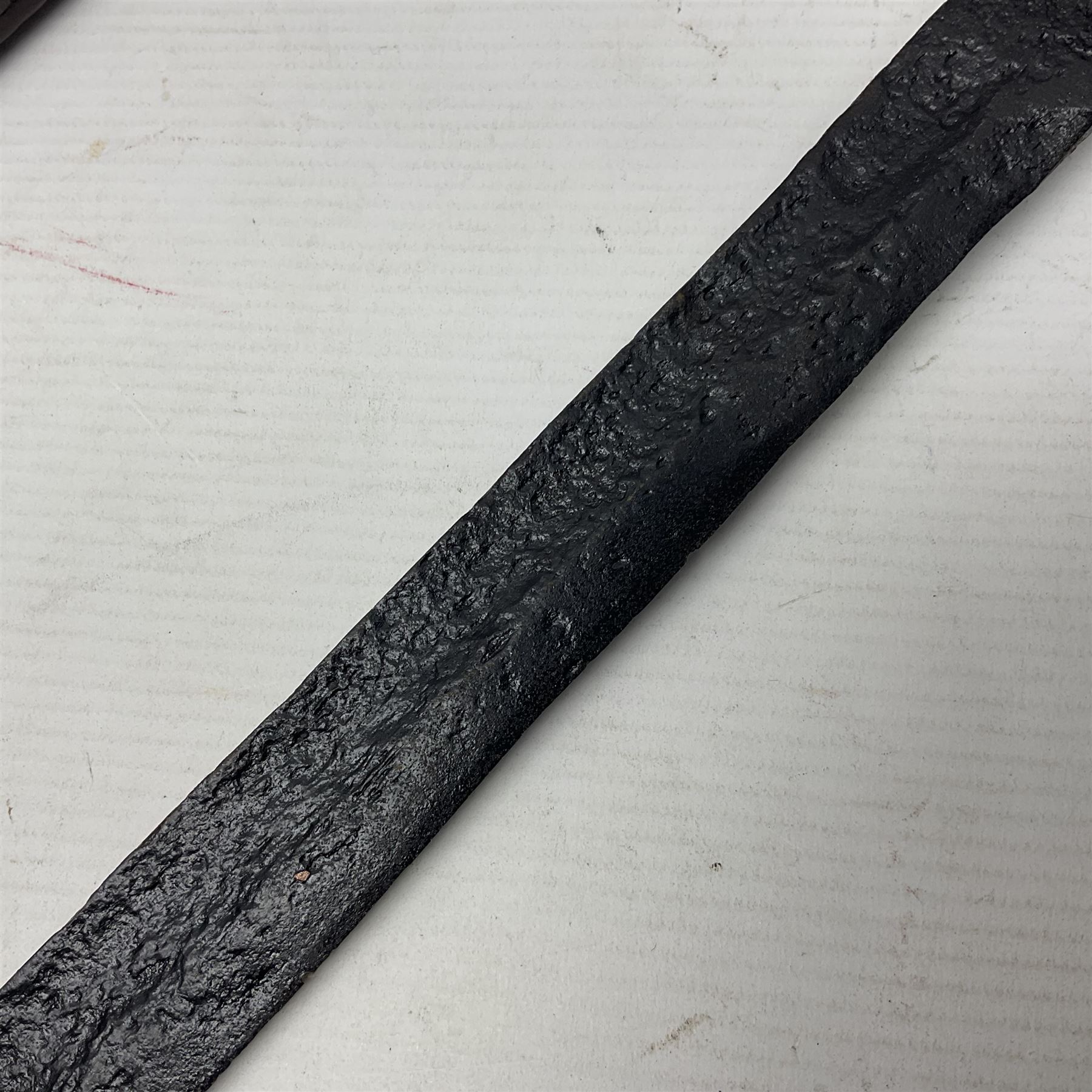 WWI Prussian S98 bayonet with 52cm fullered steel blade dated 1906 to pipeback and marked Solingen to ricasso, regimentally stamped to cross guard 56.R.11.2. for 56 Infanterie Regiment, 11 Kompanie, Waffe 2, L65cm overall; and another in battlefield relic condition (2)