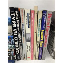 Thirty books of maritime and naval interest including David Hobbs: The British Pacific Fleet; Ian Marshall: Armoured Ships; M.J. Whitley: Cruisers of WW2, German Cruisers of WW2 and German Coastal Forces of WW2; books on warships, U-Boats, combat ships etc