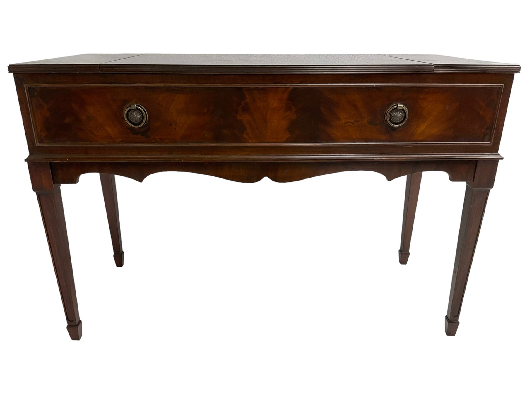 1970s mahogany radiogram with ‘Garrard’ SP25 MK IV turntable and integrated speakers