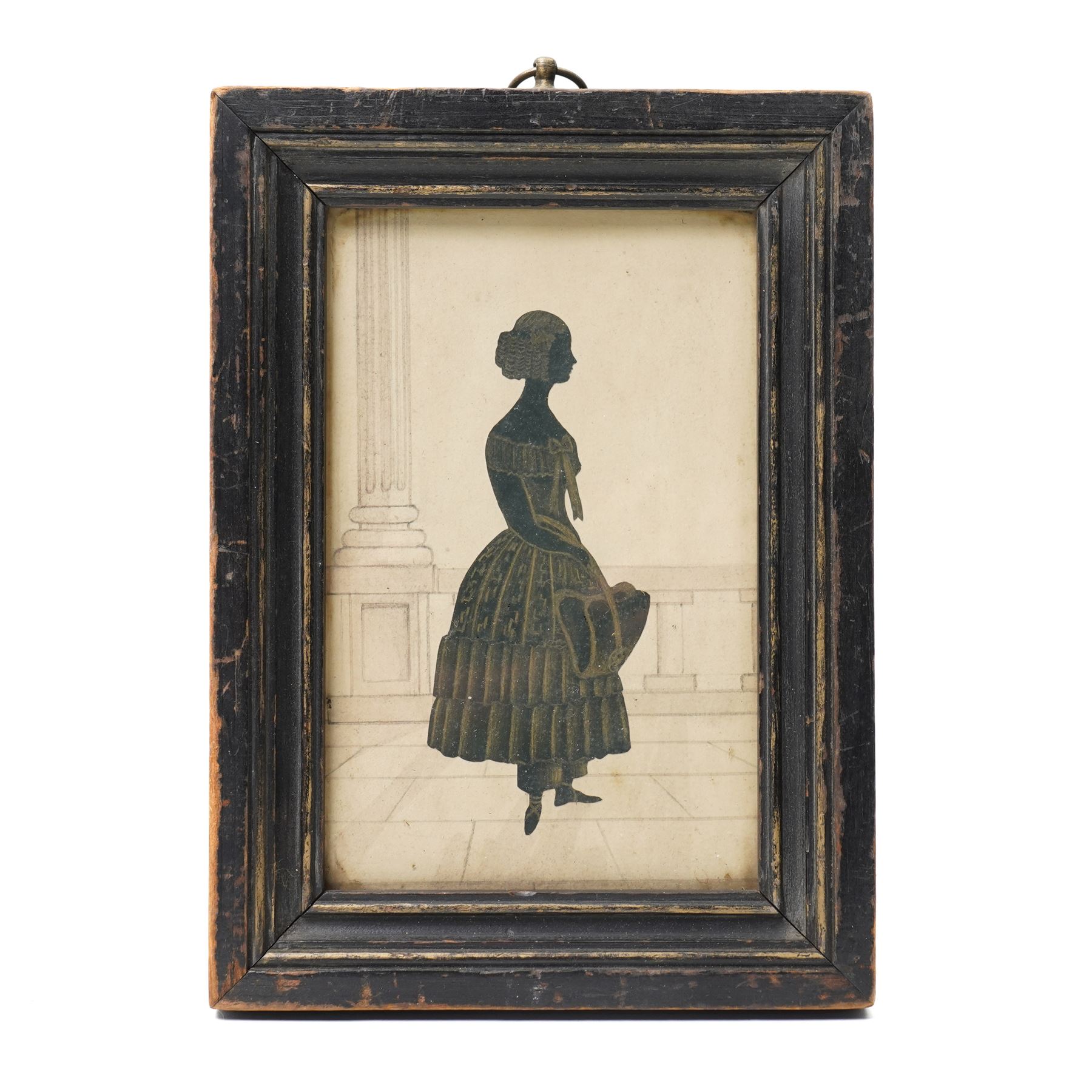 Pair of early 20th century oval male and female silhouette portraits, one indistinctly signed and in ebonised frames 11cm x 8cm, a silhouette of a Victorian lady with gilt highlights and a silhouette of Sir Alexander Thompson by W.W.M Esq, published by W Cribb April 1817 (4)