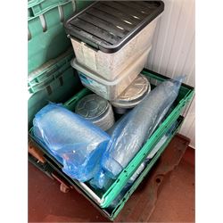 Quantity of plastic pots and foil trays with nine plastic food grade trays - THIS LOT IS TO BE COLLECTED BY APPOINTMENT FROM DUGGLEBY STORAGE, GREAT HILL, EASTFIELD, SCARBOROUGH, YO11 3TX