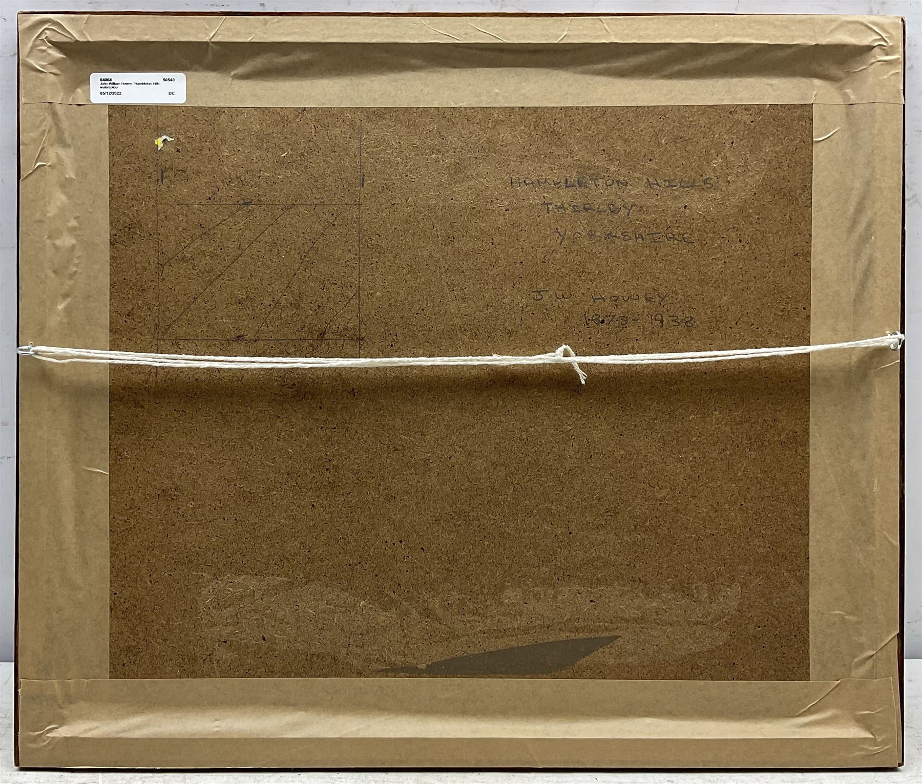 John William Howey (Staithes Group 1873-1938): 'Hambleton Hills - Thirlby', watercolour signed and dated 1923, titled in a later hand verso 26.5cm x 36cm