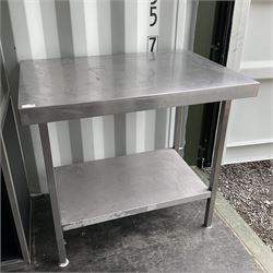 Small stainless steel preparation table  - THIS LOT IS TO BE COLLECTED BY APPOINTMENT FROM DUGGLEBY STORAGE, GREAT HILL, EASTFIELD, SCARBOROUGH, YO11 3TX