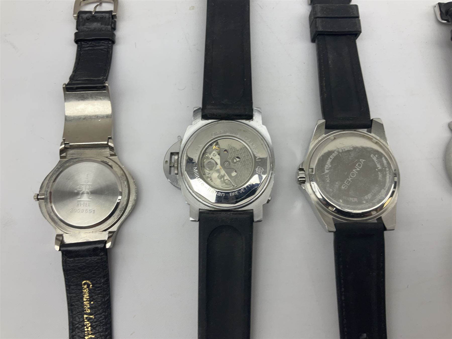 Collection of gents watches to include a Palfinger example, Sekonda, Hi-Tek, Panerai etc