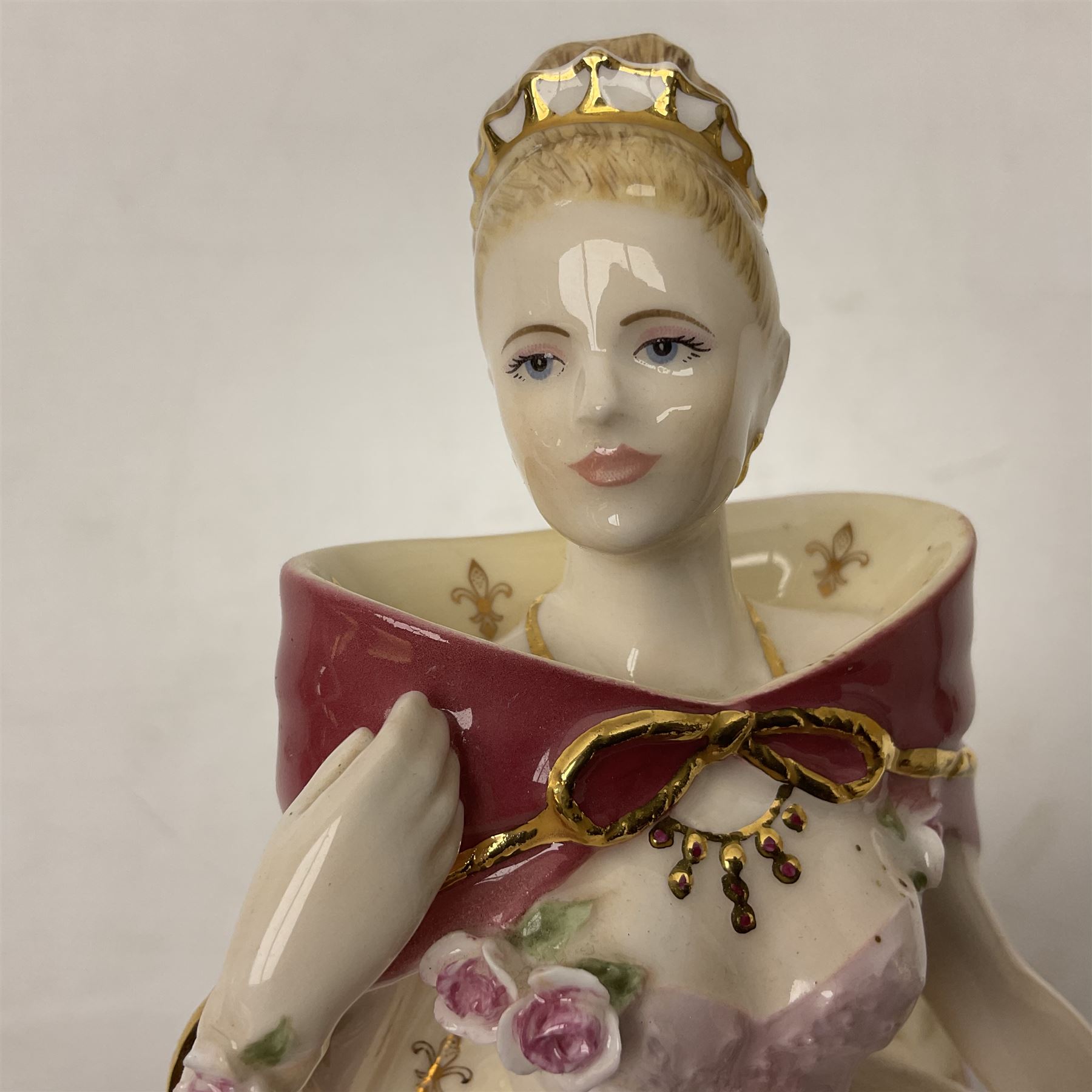 Coalport figure, An Evening at the Opera; Sara, designed by David Emanuel, limited edition 290/7,500, with certificate of authentication, H26cm