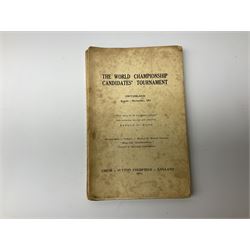 Three bound volumes of 'Chess' magazine 1946-50; fifteen issues of 'The BCCA Magazine' 1949-51; Chess Olympiad books 1970 &1972; and other books and pamphlets of chess interest