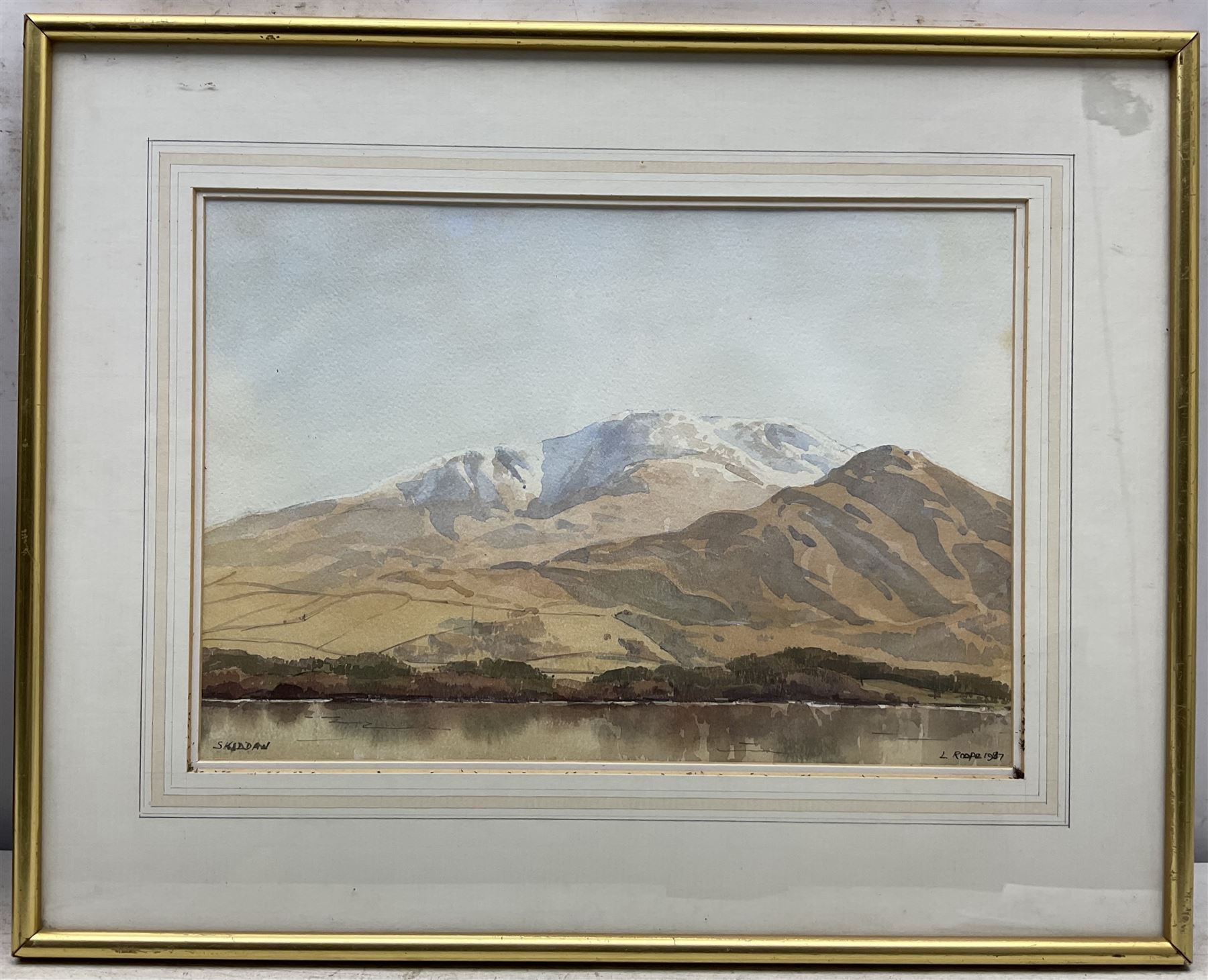 Len Roope (British 1917-2005): 'Skiddaw', watercolour signed titled and dated 1987, 24cm x 34cm 