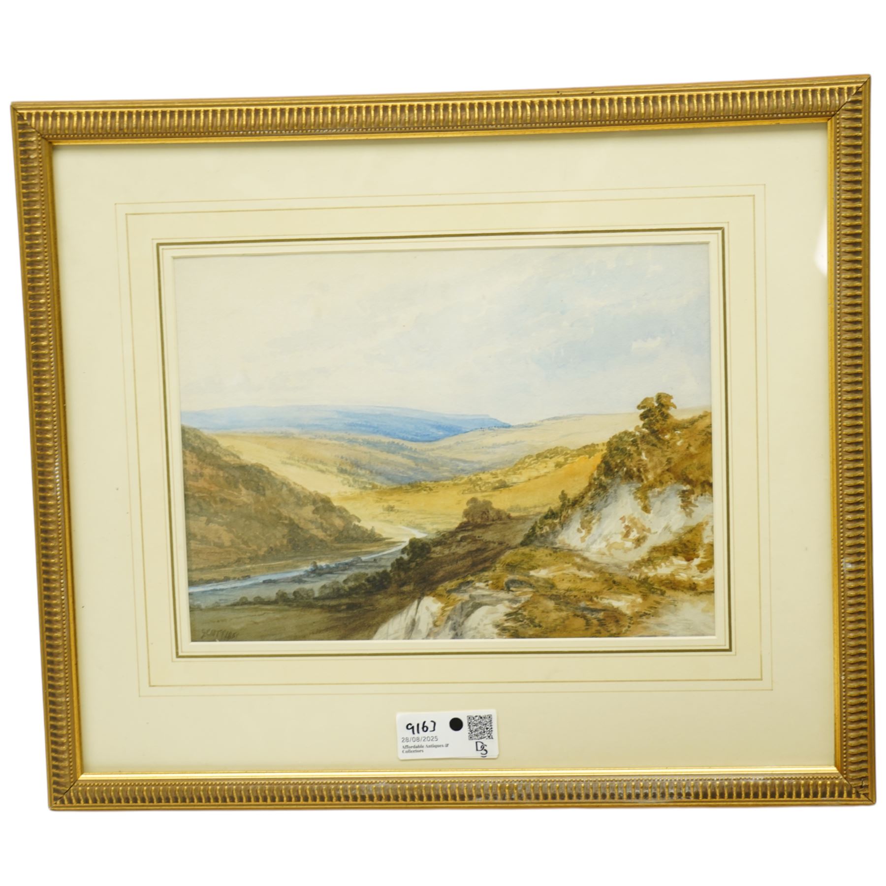 Rowan Huntley (British Contemporary): Steindalsnosi - Norway, acrylic on board signed 15cm x 22cm; together with English School (19th century): Rural Landscapes, two watercolours by different hands max 34cm x 49cm (3)