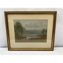 W Smallwood Winder (British 1870-1910): Lake Scene, watercolour signed and dated 1903 together with two further watercolours indistinctly signed max 39cm x 54cm (3)