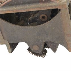 Railway signal box two lever frame, to top of handle H26cm