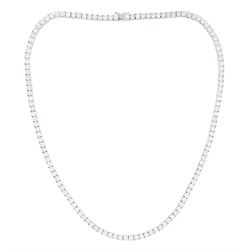 18ct white gold round brilliant cut diamond necklace, stamped, total diamond weight approx 17.60 carat