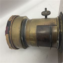 J H Dallmeyer London brass camera lens, engraved J H Dallmeyer London, No 63653, 3A Patent