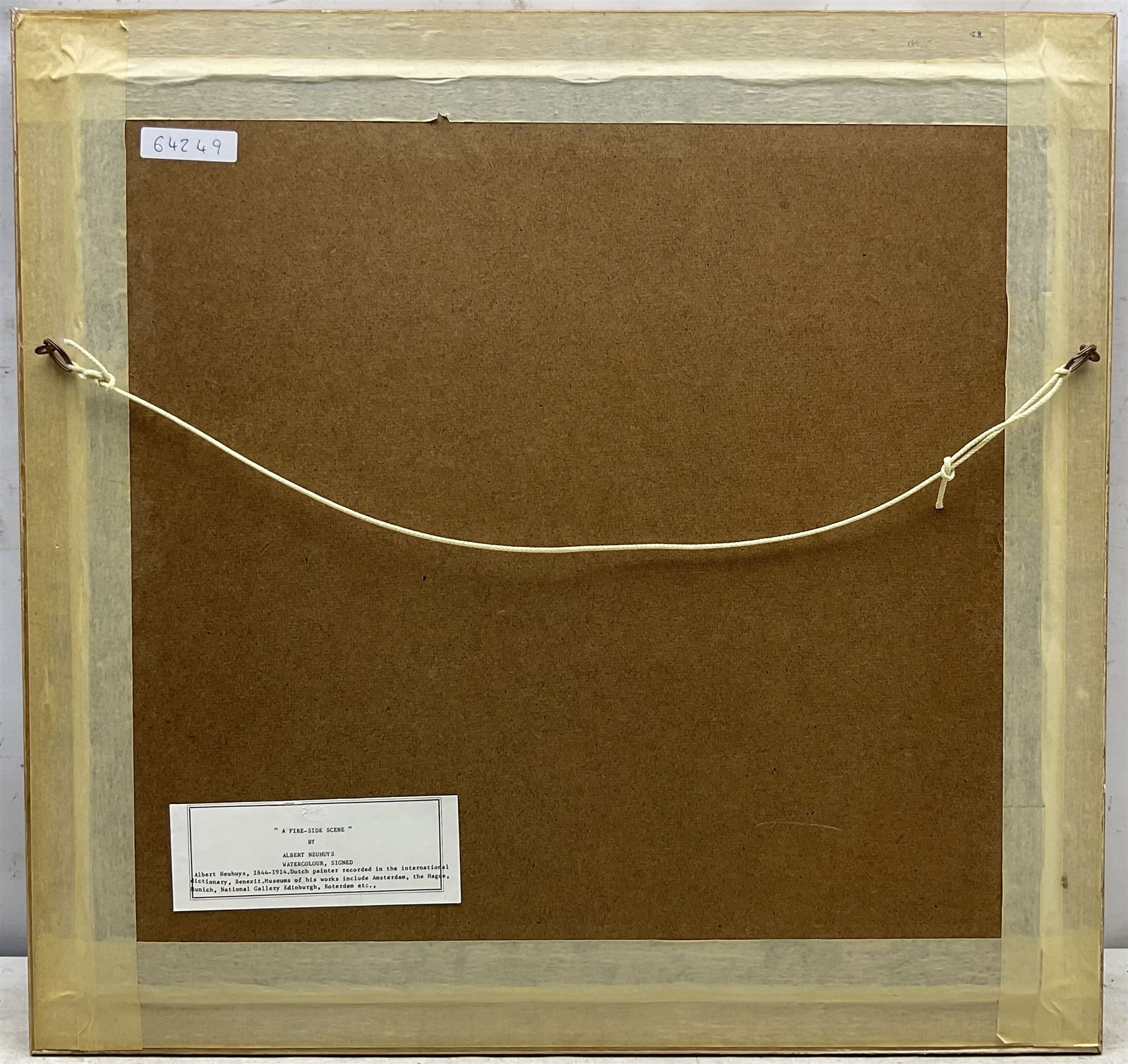 Albert Neuhuys (Dutch 1844-1914): 'A Fireside Scene', watercolour signed 30cm x 35cm