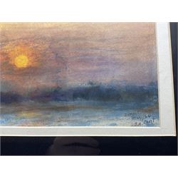 George Anderson Short (British 1856-1945): 'Snow Sunset', watercolours signed titled and dated '24, 18cm x 27cm