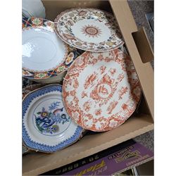 Collection of metal ware including horse brasses, together with and display plates, in two boxes 
