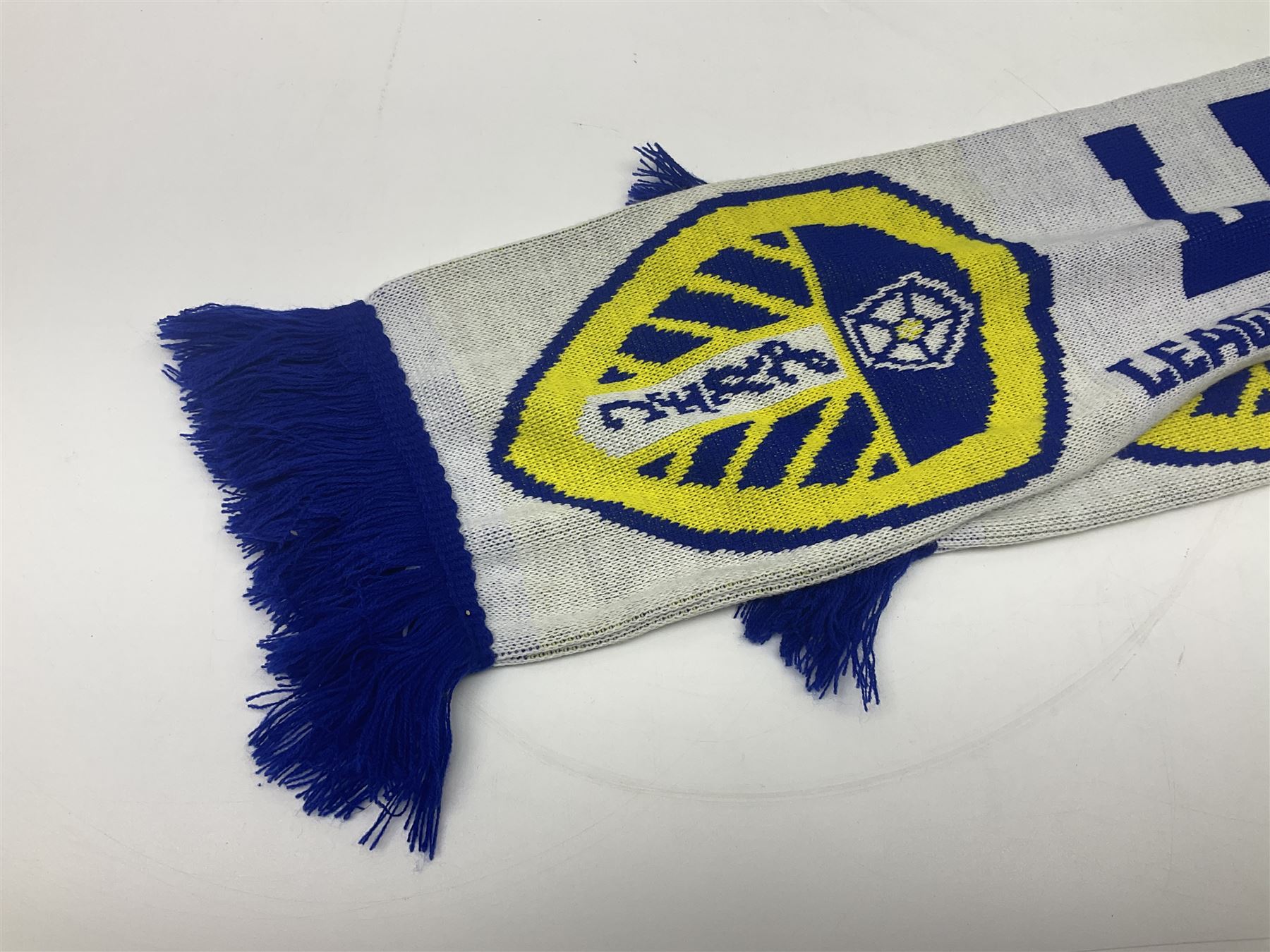 Leeds United football club - football association challenge cup competition final Saturday 11th April 1970 Chelsea vs Leeds United at Wembley programme, football association charity shield Saturday 10th August 1974 Leeds United vs Liverpool programme, various supporters pin badges, scarf for the league 1 playoff final Wembley stadium 25th May 2008, Danbury Mint 'Great Moments in the History of Leeds United' leather bound collectors edition, various used home game tickets etc