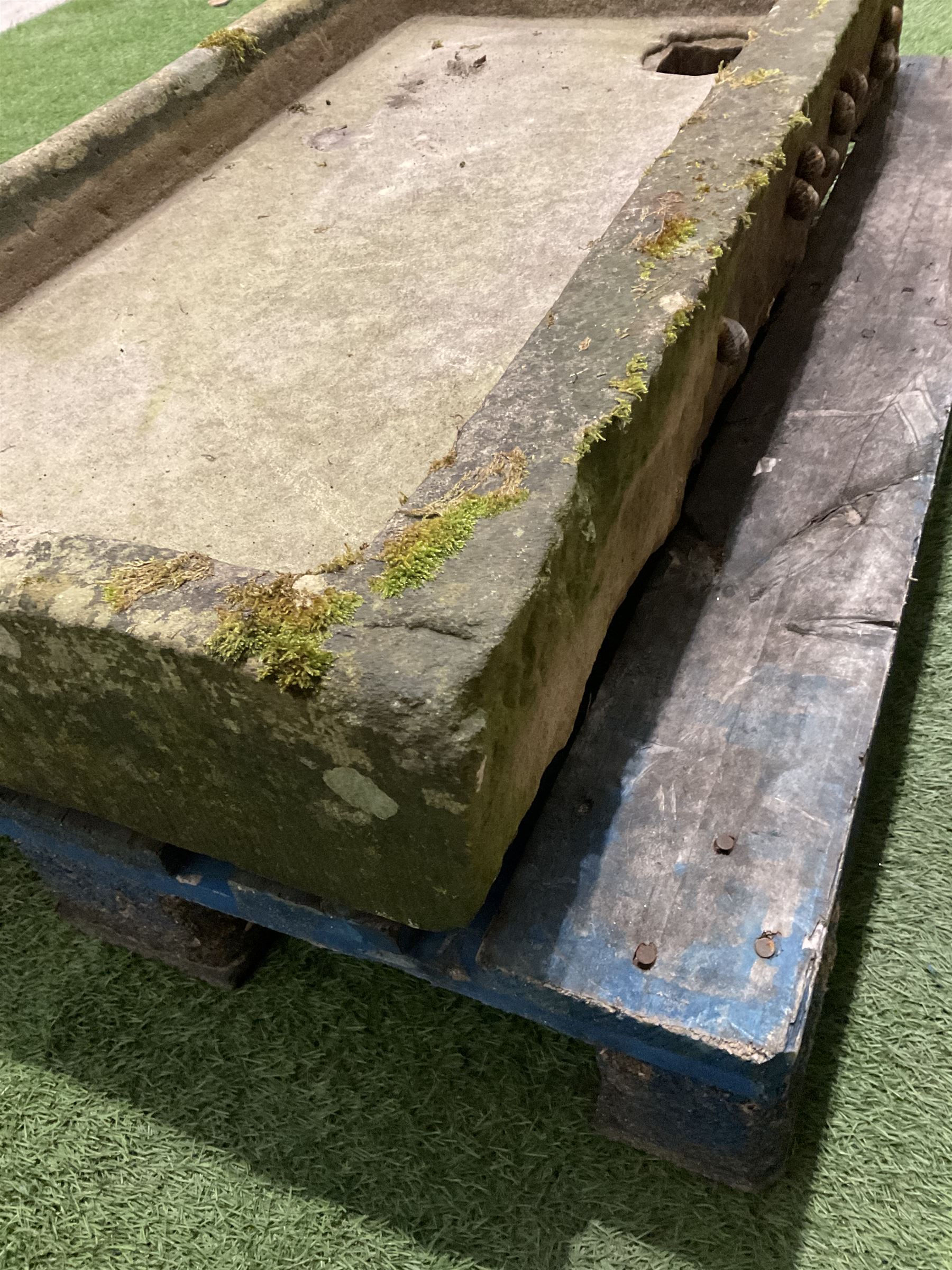 19th century shallow carved stone trough - THIS LOT IS TO BE COLLECTED BY APPOINTMENT FROM DUGGLEBY STORAGE, GREAT HILL, EASTFIELD, SCARBOROUGH, YO11 3TX