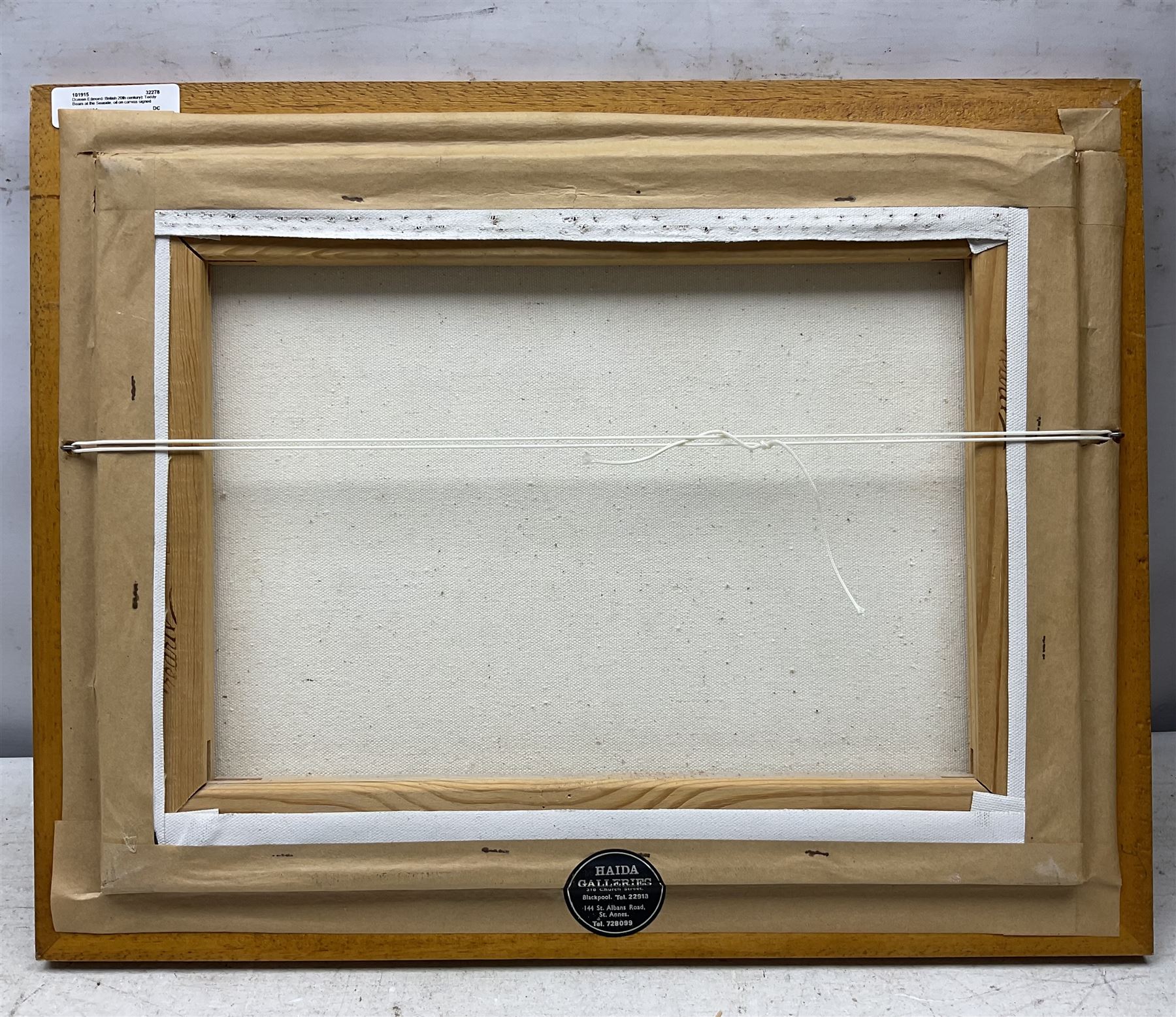 Doreen Edmond (British 20th century): Teddy Bears at the Seaside, oil on canvas signed 30cm x 40cm 