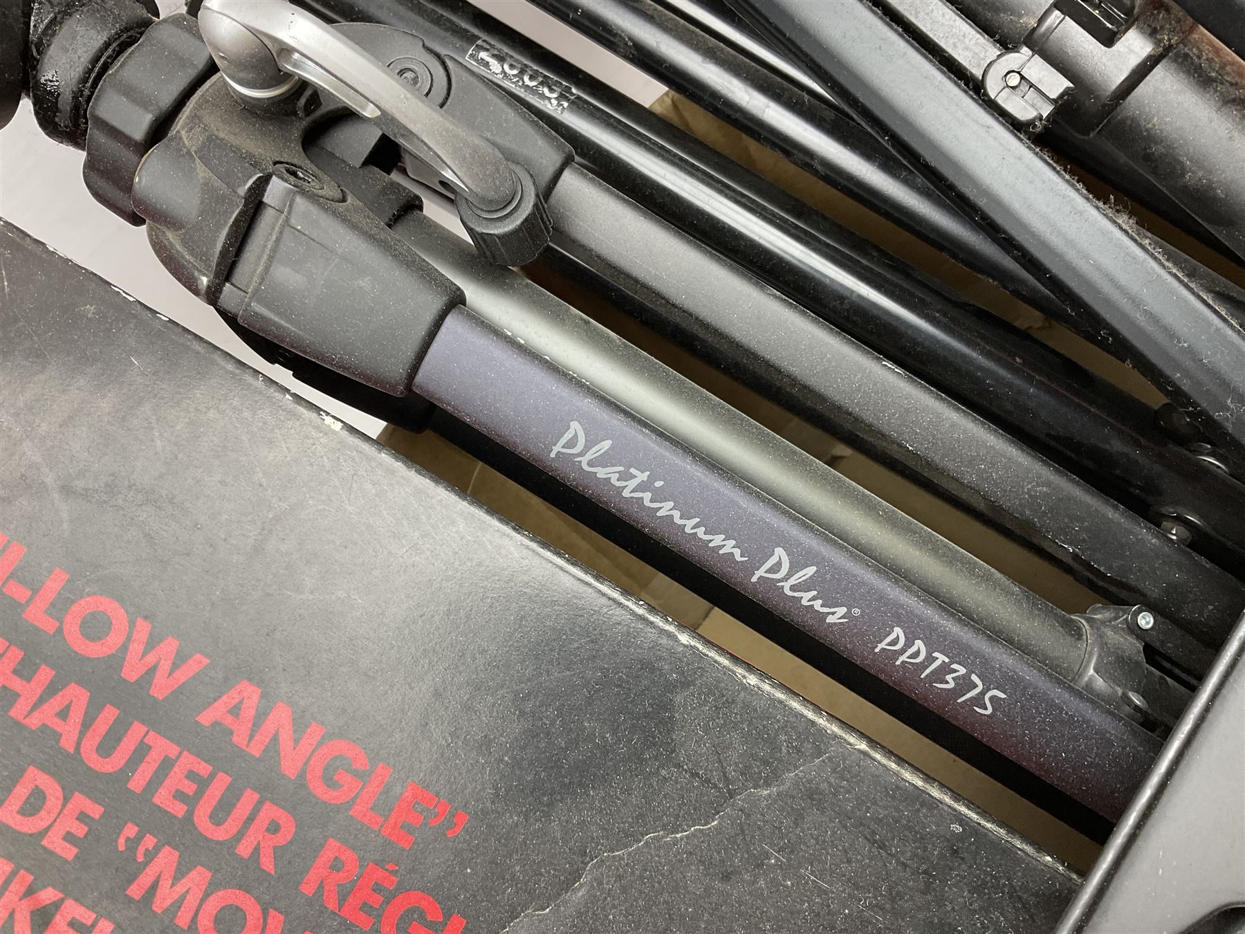 Collection of camera tripods to include Camlink, Platinum Plus PPT375, Sobrouo NT668 etc, in two boxes 