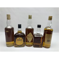 Five Single Malt Scotch Whiskys, including Aberlour Glenlivet 9 year old, Tamnavulin Glenlivet, Bruichladdich etc, various contents and proof (5)