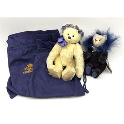 Two Cotswold Bear Company limited edition teddy bears in the Shop Exclusive series - 'Mango' No.1/1 with floral head garland H31cm; and 'Austin' No.1/1; both with certificates and bags (2)