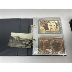 Three albums containing topographical postcards, mostly relating to York and surround areas, together with a collection of coins, to include Royal Commemorative examples, and a small assortment of silver