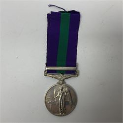 George VI General Service Medal with Palestine 1945-48 clasp awarded to 19150916 Gnr. G. Stewart R.A.; with ribbon