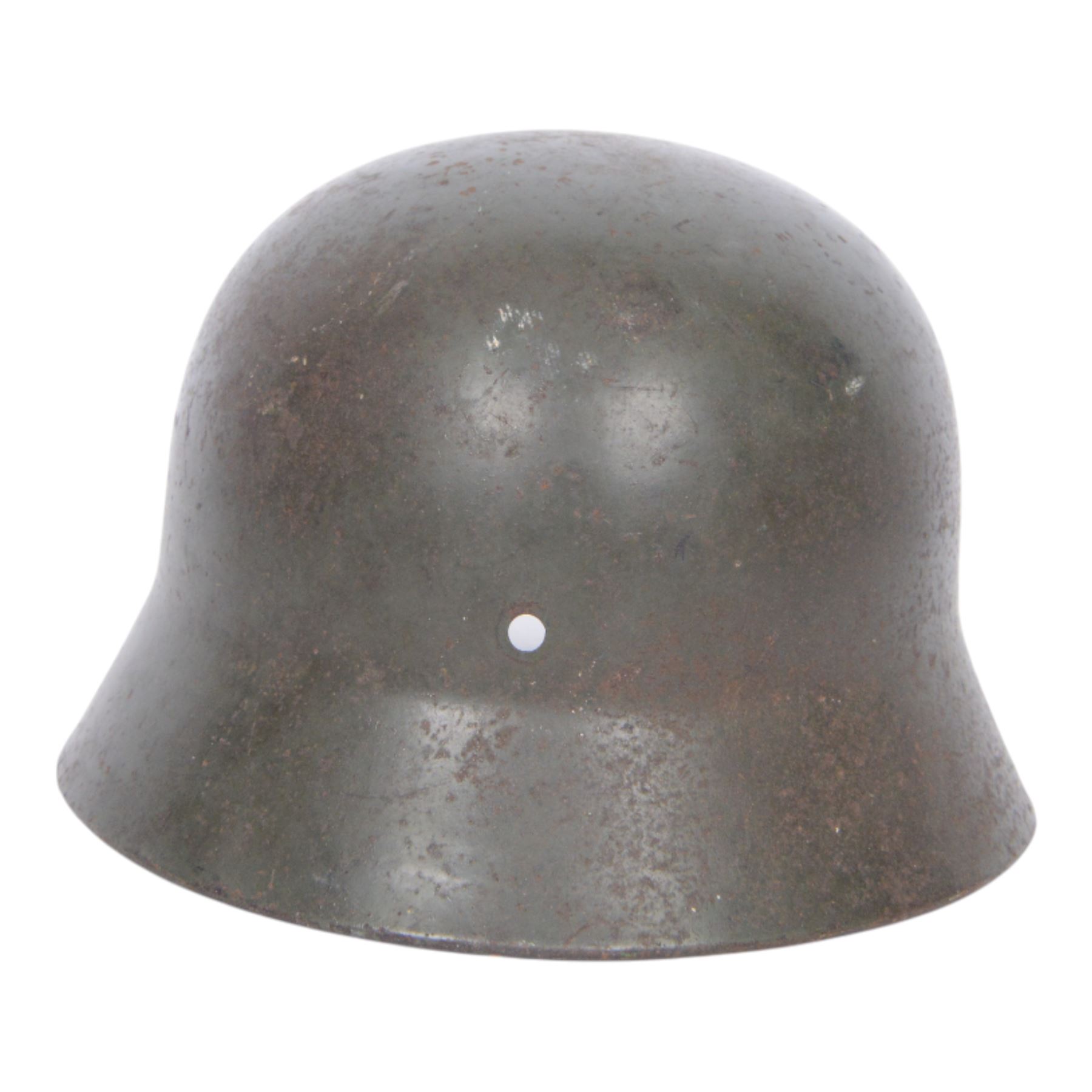 WWII German double decal steel helmet, M35, with both army and tri-colour decals, impress mark, stampings to helmet shell 4172 and ET62