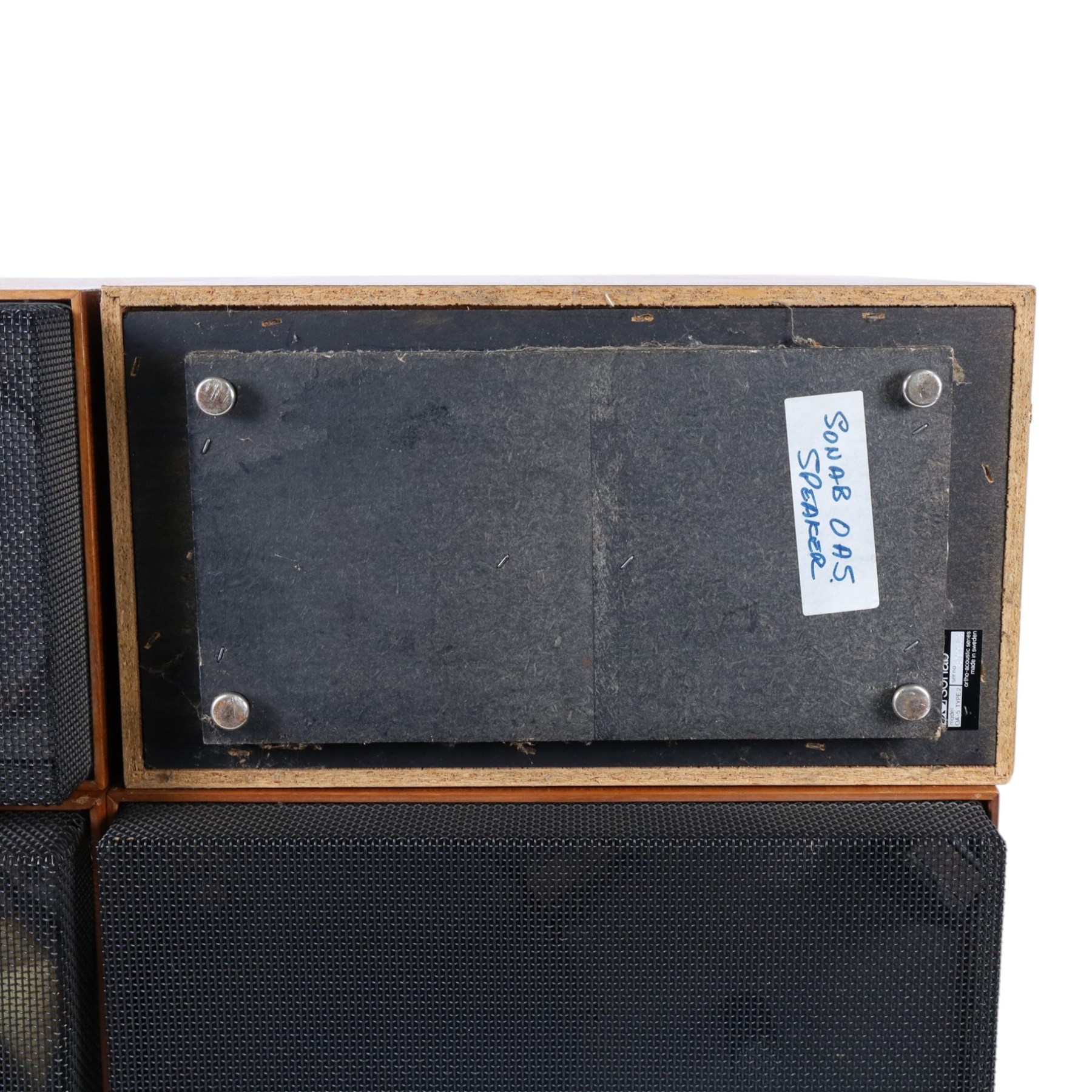 Four Sonab Model. 0A-5 Type 2 speakers, H44cm