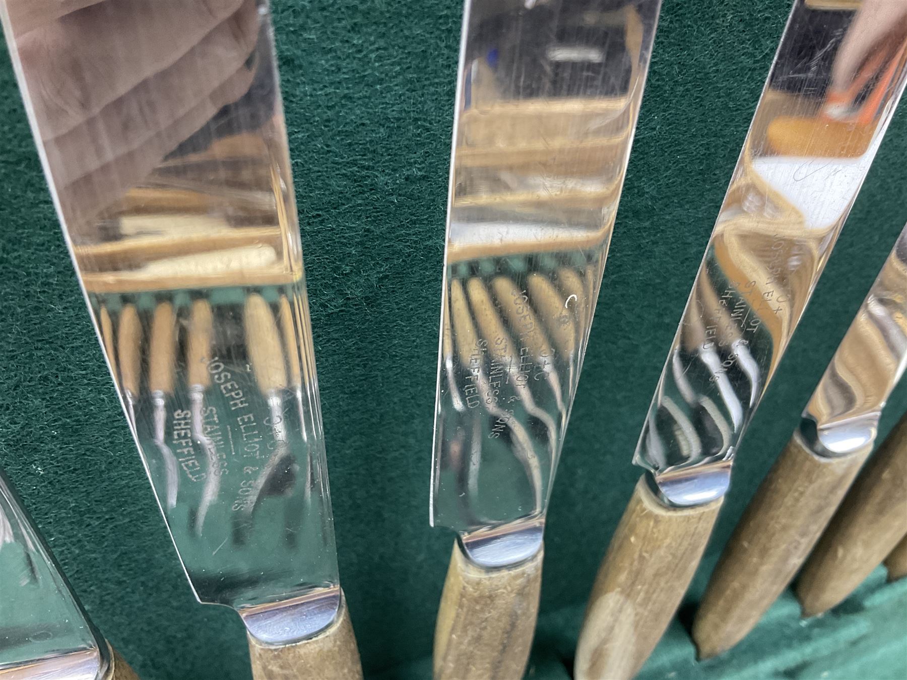 20th century Joseph Elliot & Sons cased canteen of cutlery together with other cutlery to include silver-plate examples