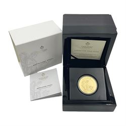 Queen Elizabeth II St Helena 2021 one ounce fine gold proof five pound 'Napoleon's Angel' coin, limited edition number 72/250, cased with certificate