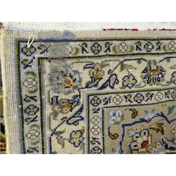  Kashan beige ground rug, central medallion on floral field, 320cm x 210cm  
