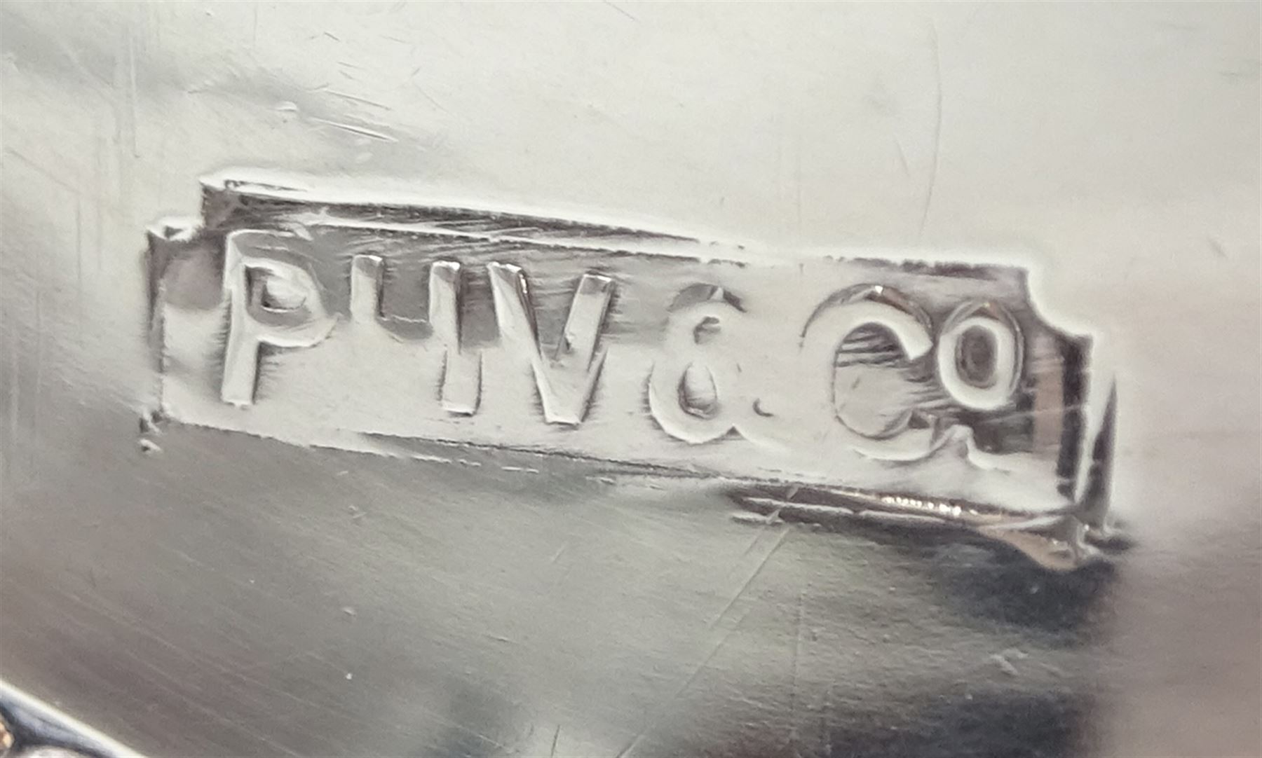 Pair of  Edwardian silver specimen vases by Thomas Fattorini, Birmingham 1902, one other by P H Vogel & Co, Birmingham 1970 and a silver coin dish set with a commemorative nickel crown