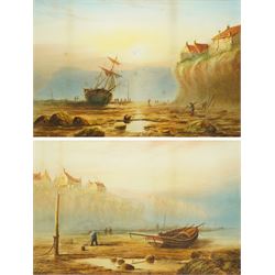 Joseph Eaman (British 1853-1907): Robin Hood's Bay, pair watercolours signed 34cm x 52cm (2)